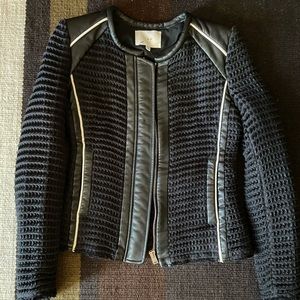 IRO Giana Leather Trim Waffle Jacket
